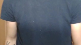 Shy young man masturbates in front of the camera