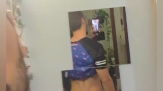 feeling sexy with crop-top and josktrap (no porn)