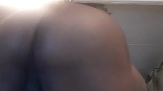 Chubby black sissy spanking his ass 