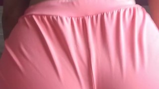 brunette wiggling her ass showing her big ass