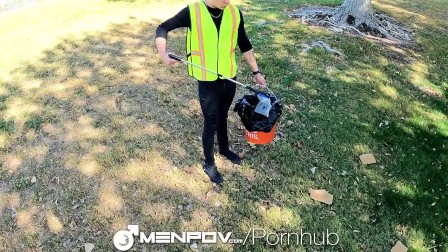 MenPov Horny Hunk Picks Up Park Worker For Some Fun