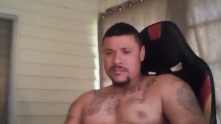 Hot Latino Guy Naked Trying To Jack Off While Girl On Speaker Phone Talks About Shopping