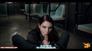 Beautiful stranger sucked me in train - MollyRedWolf