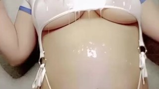 Dando me un bañito de cum bien rico