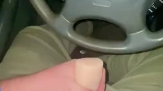 Guy Fucking and Cumming In His Toy In Car