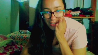 JOI Latina breaks her ass and spits on her body