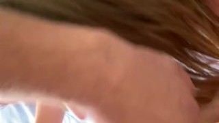 Two hot babes from biology study my cock with their mouths