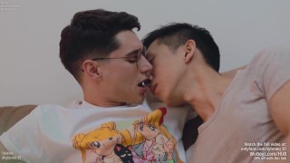 Interracial twink fuck, Leo Grand drills Tyler Wu's Asian hole