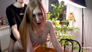 Hard Fucked A Beauty in Leggings on the Table and Cum on Her Face