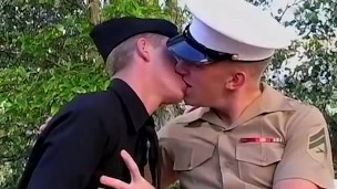 Military gays blow cocks after interview