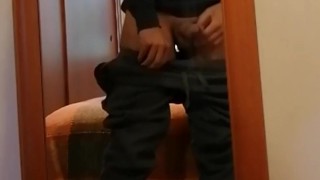 trying on my pants without underwear