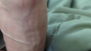 Pre cum dripping from my rock hard cock slow jerk tease