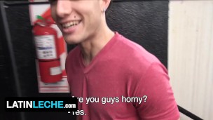 Four Horny Strangers Take Turns Shoving Their Hard Dicks In All Of Latino Boy's Holes - Latin Leche
