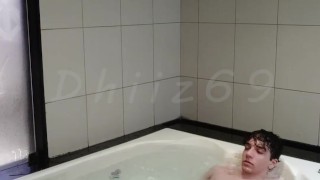 Boy getting sensual in the whirlpool