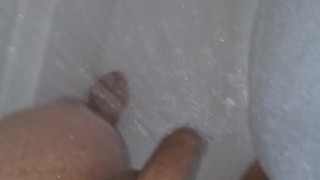 Washing my delicious uncut cock