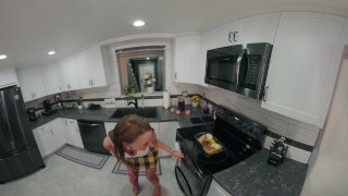 Pornstar Pristine Edge devours your tasty cock on the kitchen floor in this VR porn experience