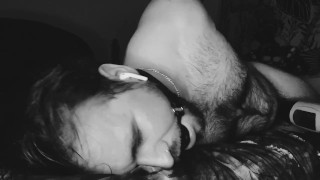 Tied up, being milked by toy