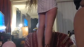 Walked in and caught girl popping balloons with cigarettes filming herself