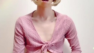 象さん下着で女装オナニー！精子も美味しく飲みました