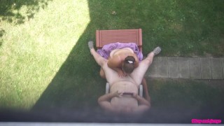 Backyard Blowjob's - A View From Above As Missy Sucks George's Cock