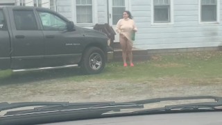 SEXY NEIGHBOR NEEDED HELP W/ RENT AND GOT ROUGH FUCK AS REWARD IN THE CAR
