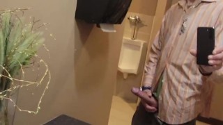 johnholmesjunior in very real super risky solo show in mens public bathroom