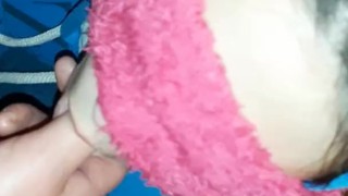 I blindfolded my neighbor and let her lick pussy - IkaSmokS