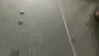 A teen guy in black socks Nike cummed a lot