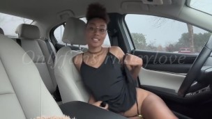 Ebony Slut Tastes Herself While Running Errands