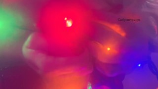 Striptease while putting up some Holiday lights!