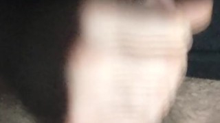 Christmas Eve tug during power outage moan and cum shot on shirt