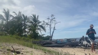 Teasing exhibitionism at the beach