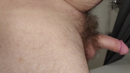 Imagining my toy is a hard cock filling me up with cum on hairy chest