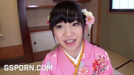 18yo Japanese girl Dressed In Kimono Like Hot blowjob And Pussy Creampie
