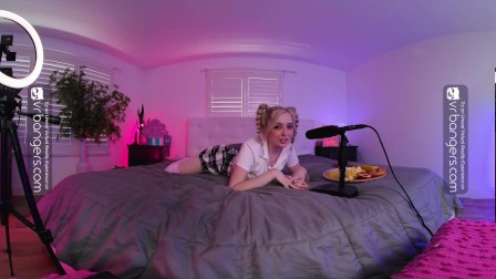 VR Bangers Blonde college babe Lexi Lore eating fruits ASMR VRPorn