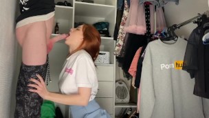teenagers locked themselves in the dressing room and fucked passionately