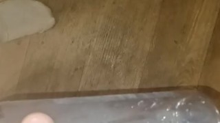 Sean pissin in a bottle