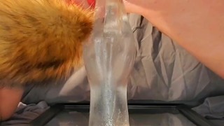 Tight wet pussy takes fist dildo for first time - watch me squirt