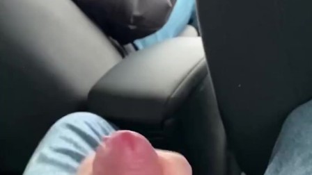 teen guy jerked off and cummed in the back seat of a taxi