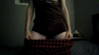 Cute femboy strips in front of you before going to bed 😳😳
