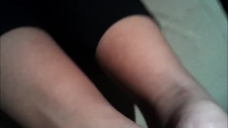 FootJob Cum on my Teen Friend Soles Cute and PInk Feet Footfetish