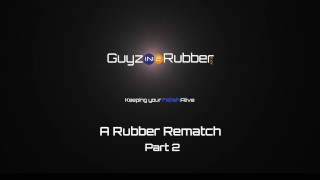 Guyzin2Rubber's A Rubber Rematch 2. Boot play, sock sniffing, eating arse, fingering & jerking off.