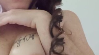 Playing with my pierced tits