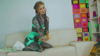 Anuskatzz first time XXL TOY ANAL gape solo in latex fetish fun - Krakens JOHN THOMAS TOYS
