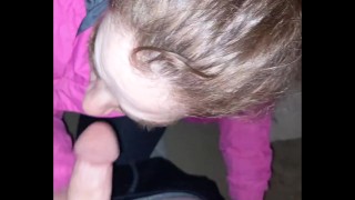 Heather Kanes Eyes Blink as She Almost Gags on Strangers Cumload !