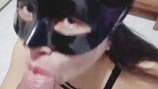 My step sister sucks me off and swallows my cum in my bedroom