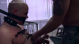 Cullen Cable pinned while tied to a chair
