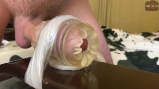 Intense Guy Orgasm while Fucking Fleshlight with Moans and Dirty Talk until Big Cumshot - 4K