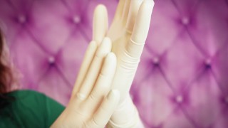 ASMR: gloves fetish. Double latex gloves. (SFW)