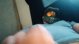 Young man masturbating while watching the Lana Rhoades